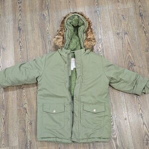 Cat & Jack | Olive Green Hooded Coat Size Small
